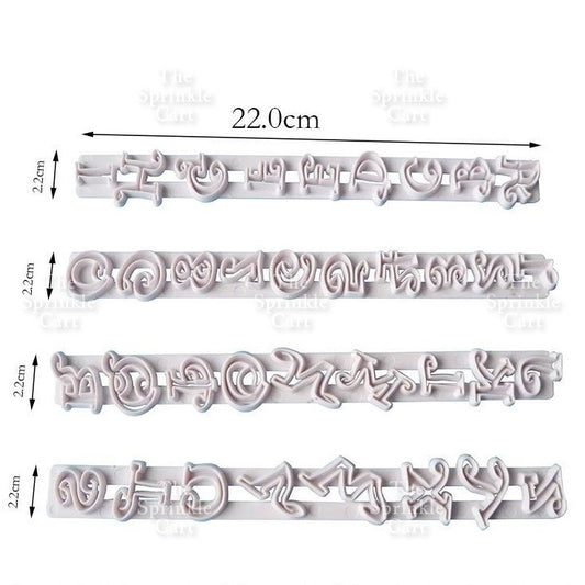 4pcs Wave Grass / Letter Fondant Cookie Cutter Set Cake Decorating Molder tsc