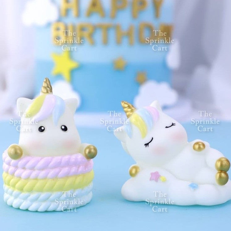 Unicorn Themed Cake Topper Birthday Decoration Happy Birthday Unicorn Horn Cupcake Set