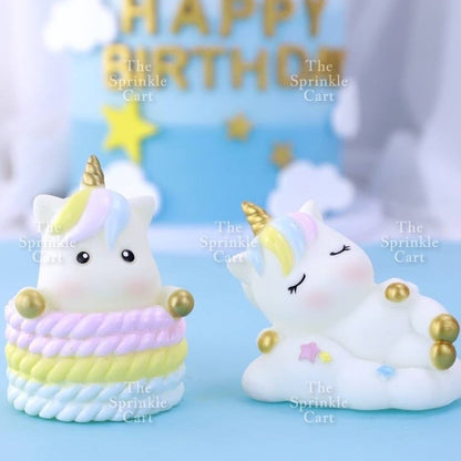 Unicorn Themed Cake Topper Birthday Decoration Happy Birthday Unicorn Horn Cupcake Set