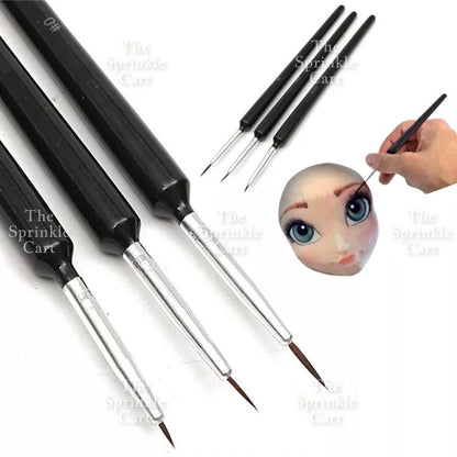 3pcs Fine tip Brush Fine Detail Brush for Drawing painting Sculpting Cake Nail Art