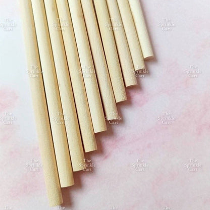 Wooden Cake Dowel Bamboo Support Individually Wrapped Boba Plastic Straw TSC