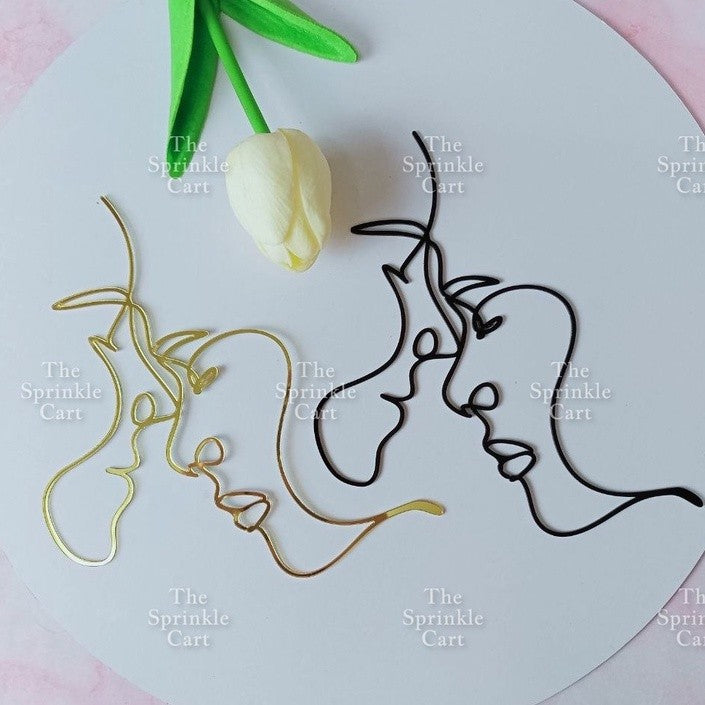 Minimalist Acrylic Flower / Face Girl Birthday Wedding Cake Decoration