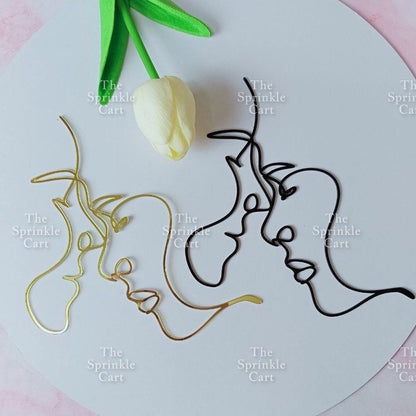 Minimalist Acrylic Flower / Face Girl Birthday Wedding Cake Decoration