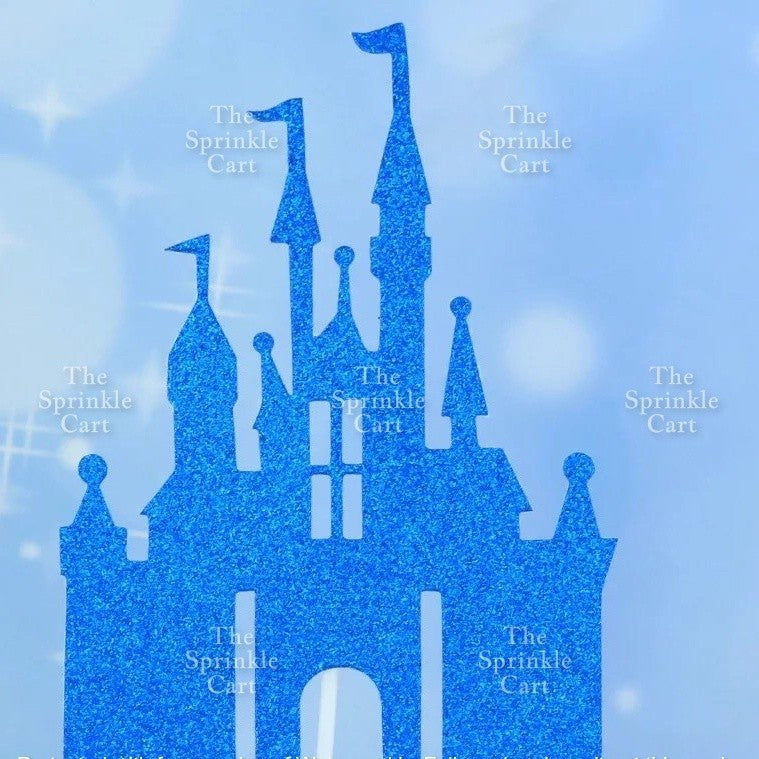Castle Prince Princess Cake Paper and Acrylic Topper TSC