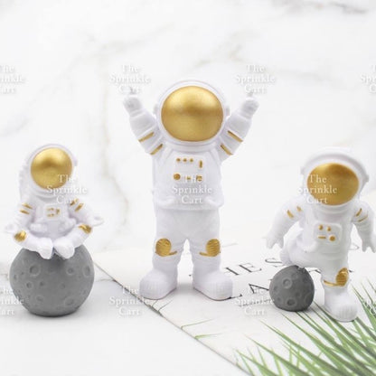 Astronaut Figurine Aviation Rocket Cupcake Decorations for Outer Space Planet Theme Birthday Party