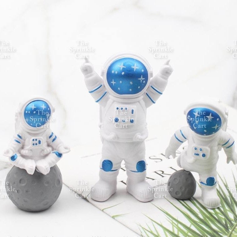 Astronaut Figurine Aviation Rocket Cupcake Decorations for Outer Space Planet Theme Birthday Party