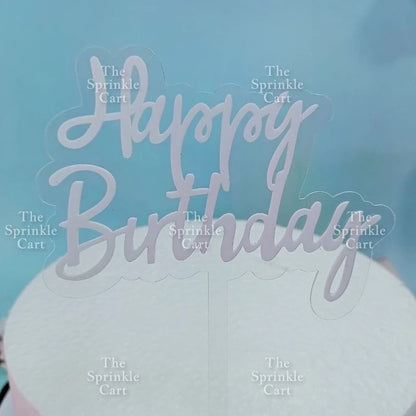 Acrylic Glitter Paper Happy Birthday Mr & Mrs Girl Boy Cake Topper Party Supplies