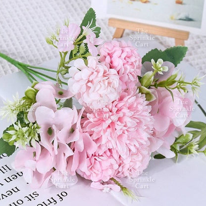 Artificial Flowers Rose Peony Tulip Lavender Vanilla Daisy Sunflower Tropical Leaf Cake Decoration