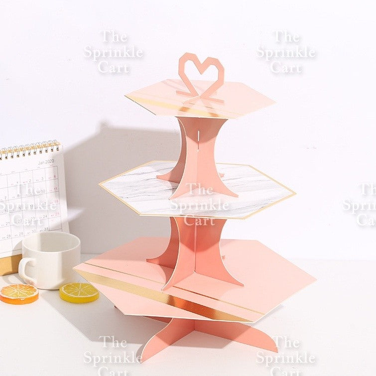 Metallic Single Layer Cake Stand Wave Bronzing Cake Stand Birthday Party Dessert