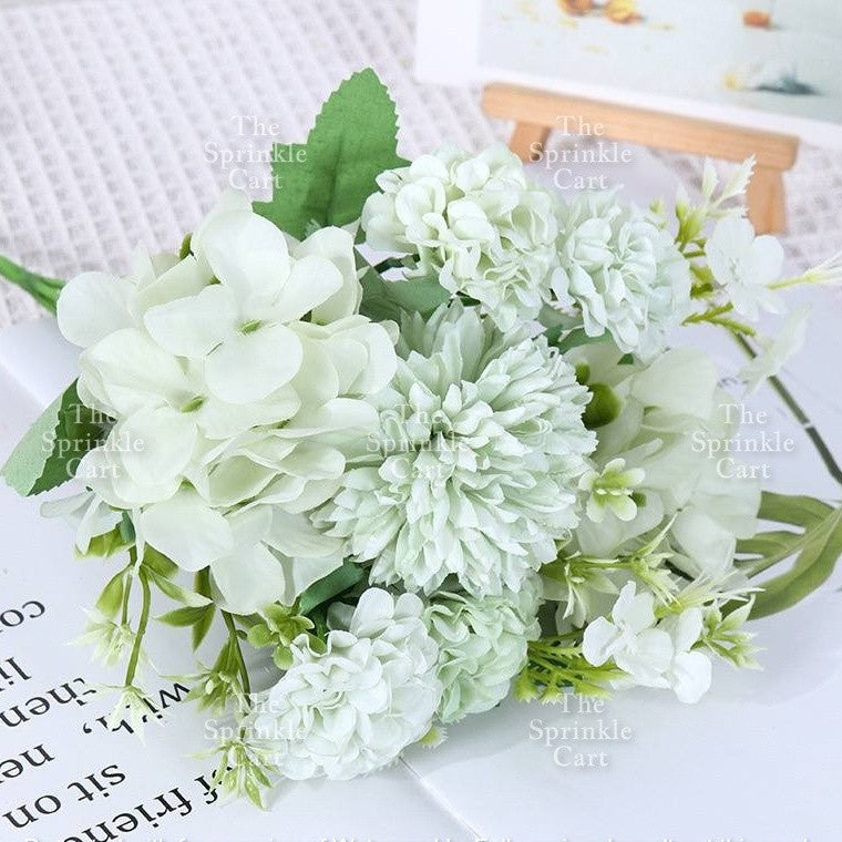 Artificial Flowers Rose Peony Tulip Lavender Vanilla Daisy Sunflower Tropical Leaf Cake Decoration