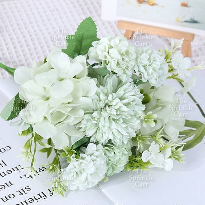 Artificial Flowers Rose Peony Tulip Lavender Vanilla Daisy Sunflower Tropical Leaf Cake Decoration