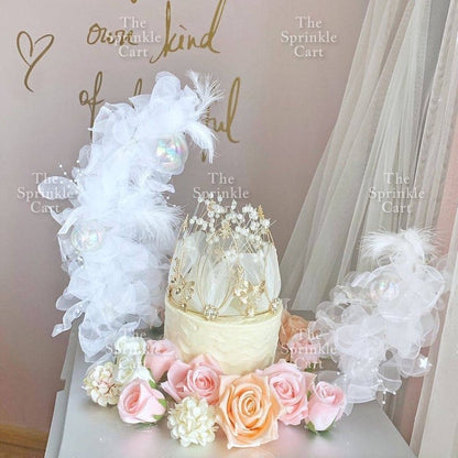 Feather Moon Boat Butterfly Cake Toppers Happy Birthday Cake Topper Party Decoration