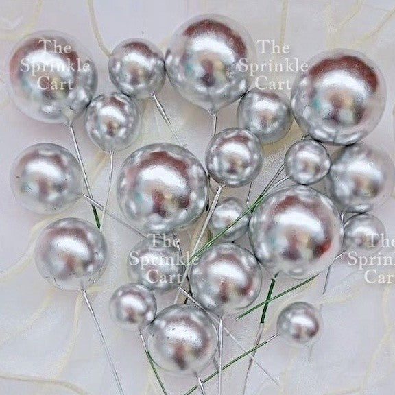 Balls Cake Topper Gold Silver White Pink Blue Yellow Decoration Birthday Swirl Ball Spiral Ball
