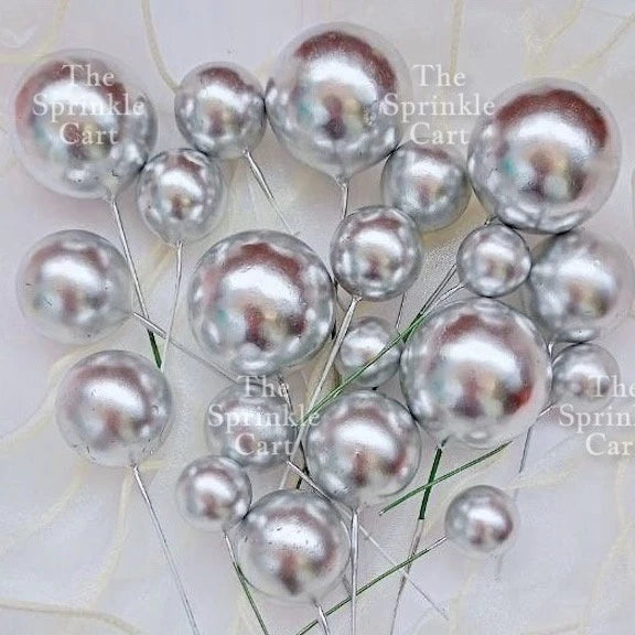 Balls Cake Topper Gold Silver White Pink Blue Yellow Decoration Birthday Swirl Ball Spiral Ball