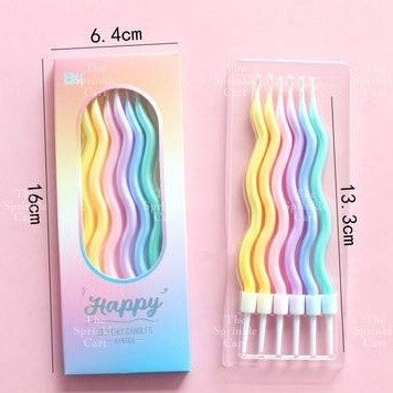 Birthday Cake Candle Spiral Straight Gold Silver and Relighting Candle TSC