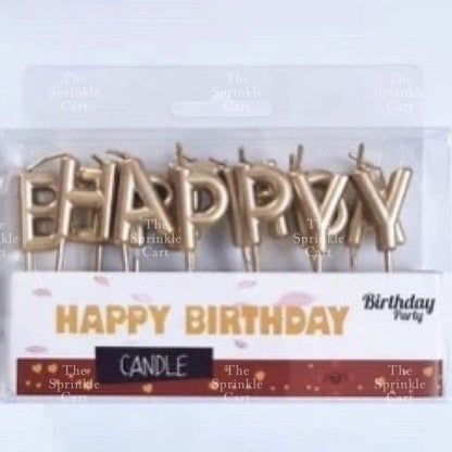 Happy Birthday Cake Candle Pastel Rainbow Gold Silver Birthday Party Candle Decorations TSC