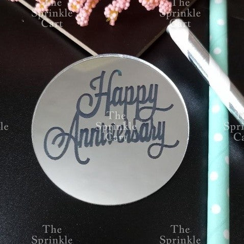 5pcs Acrylic Cupcake Topper Happy Birthday Merry CMAS Mother’s Day Round Cake Decoration