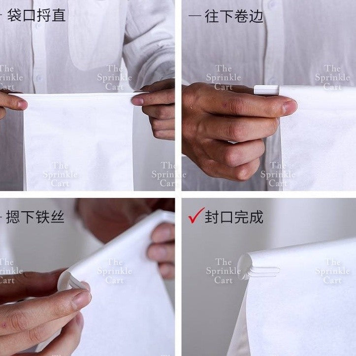 10pcs Bread Bag with Window & Basket Design Self Sealing Tie Toast Bread Pastry Packaging Bag