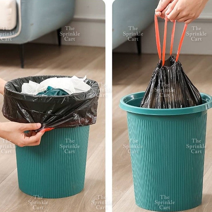Drawstring Garbage Bag Roll Thickened Trash Bag Disposable Plastic Household Kitchen Trash Bag