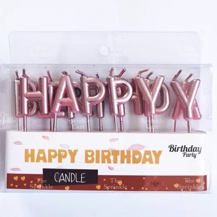 Happy Birthday Cake Candle Pastel Rainbow Gold Silver Birthday Party Candle Decorations TSC
