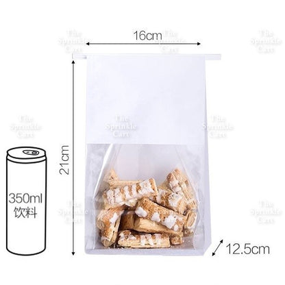10pcs Bread Bag with Window & Basket Design Self Sealing Tie Toast Bread Pastry Packaging Bag
