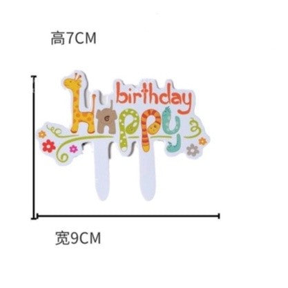 Mini Happy Birthday Party Celebration Decoration Stick Cake Topper
