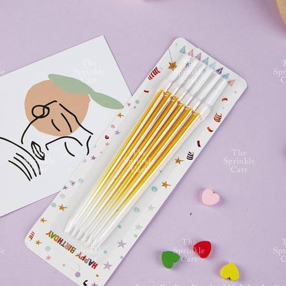 Metallic Long Straight Candle Happy Birthday Cake Party Supplies