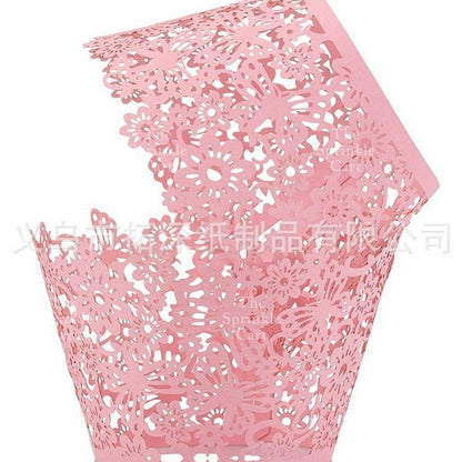 10pcs Cupcake Wrapper Liner Laser Cut Hollow Baking Cup Wedding Birthday Party Decorations TSC