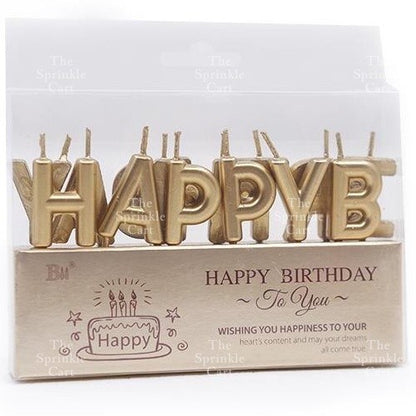 Happy Birthday Cake Candle Pastel Rainbow Gold Silver Birthday Party Candle Decorations TSC