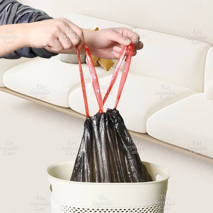 Drawstring Garbage Bag Roll Thickened Trash Bag Disposable Plastic Household Kitchen Trash Bag