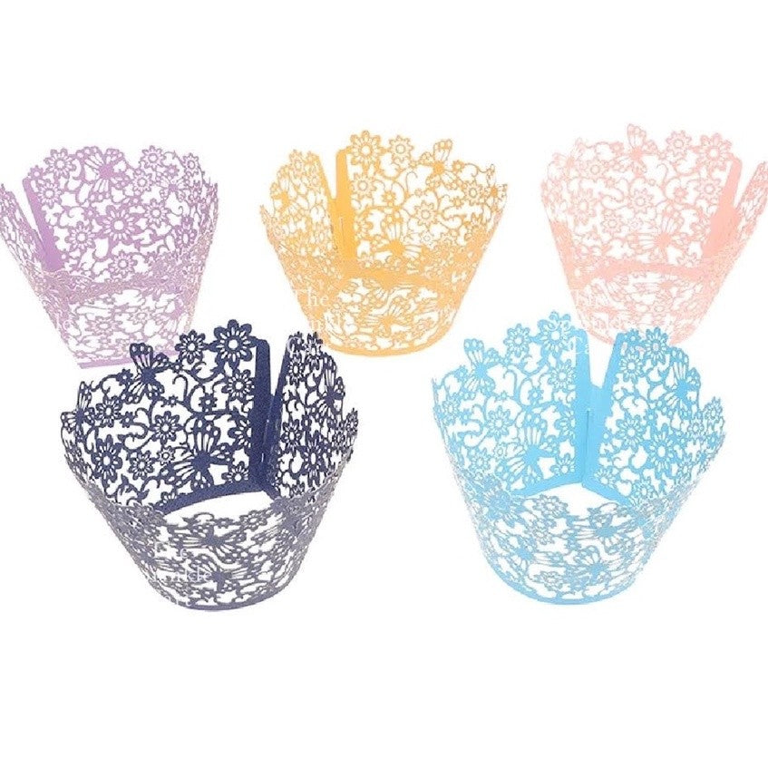 10pcs Cupcake Wrapper Liner Laser Cut Hollow Baking Cup Wedding Birthday Party Decorations TSC
