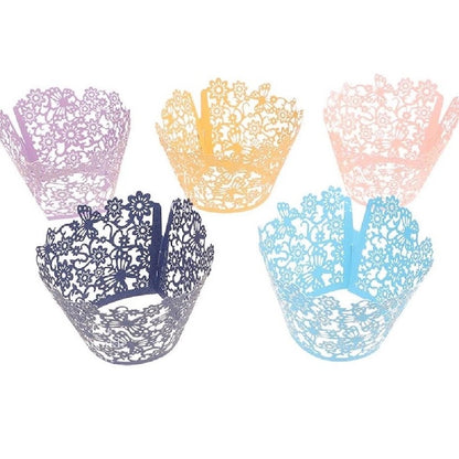 10pcs Cupcake Wrapper Liner Laser Cut Hollow Baking Cup Wedding Birthday Party Decorations TSC