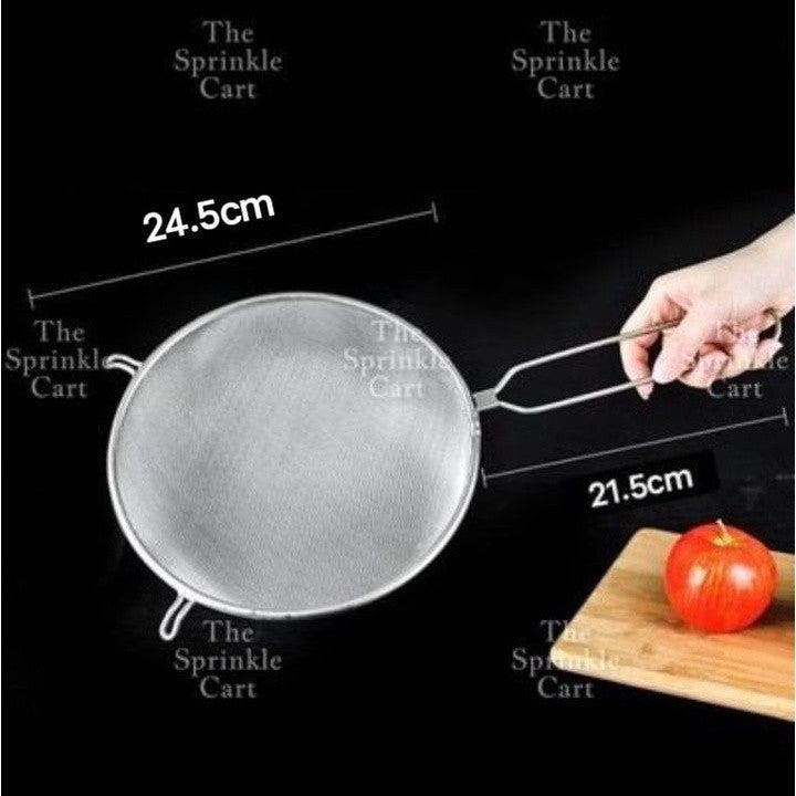 Double Ears Fine Mesh Strainer Flour Sifter Colander Stainless Steel Kitchen Baking Cooking