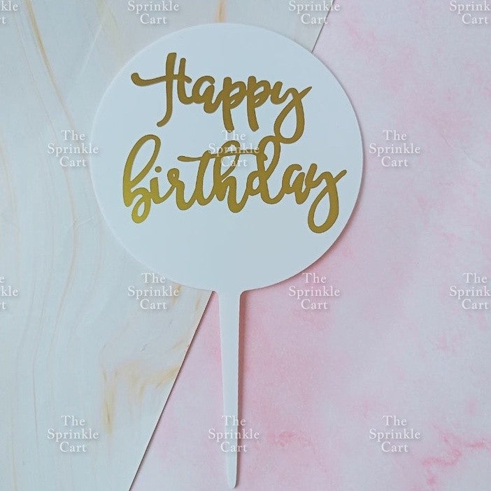 Happy Birthday Acrylic Topper for Decoration