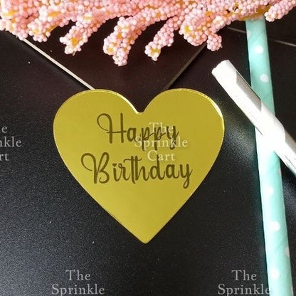 5pcs Acrylic Cupcake Topper Happy Birthday Merry CMAS Mother’s Day Round Cake Decoration