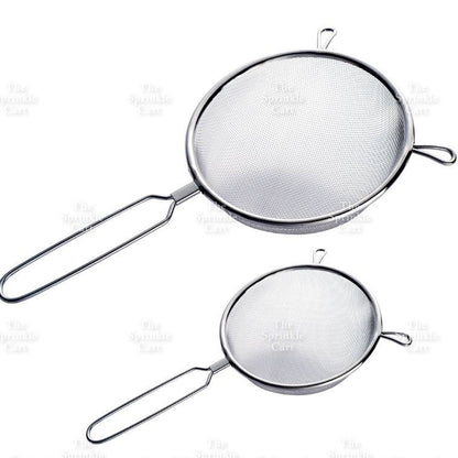 Double Ears Fine Mesh Strainer Flour Sifter Colander Stainless Steel Kitchen Baking Cooking