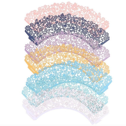10pcs Cupcake Wrapper Liner Laser Cut Hollow Baking Cup Wedding Birthday Party Decorations TSC
