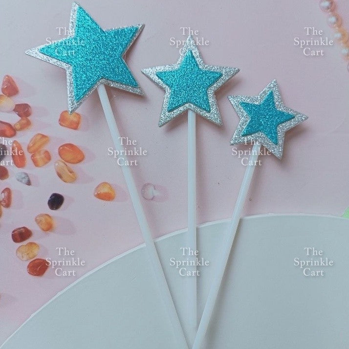 Long Star Heart Valentine Cake Topper Stick Mini Star Cake Decoration TSC