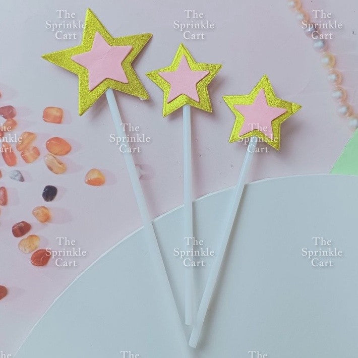 Long Star Heart Valentine Cake Topper Stick Mini Star Cake Decoration TSC