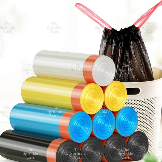 Drawstring Garbage Bag Roll Thickened Trash Bag Disposable Plastic Household Kitchen Trash Bag