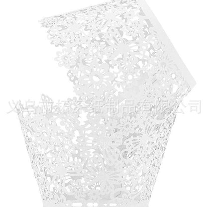 10pcs Cupcake Wrapper Liner Laser Cut Hollow Baking Cup Wedding Birthday Party Decorations TSC
