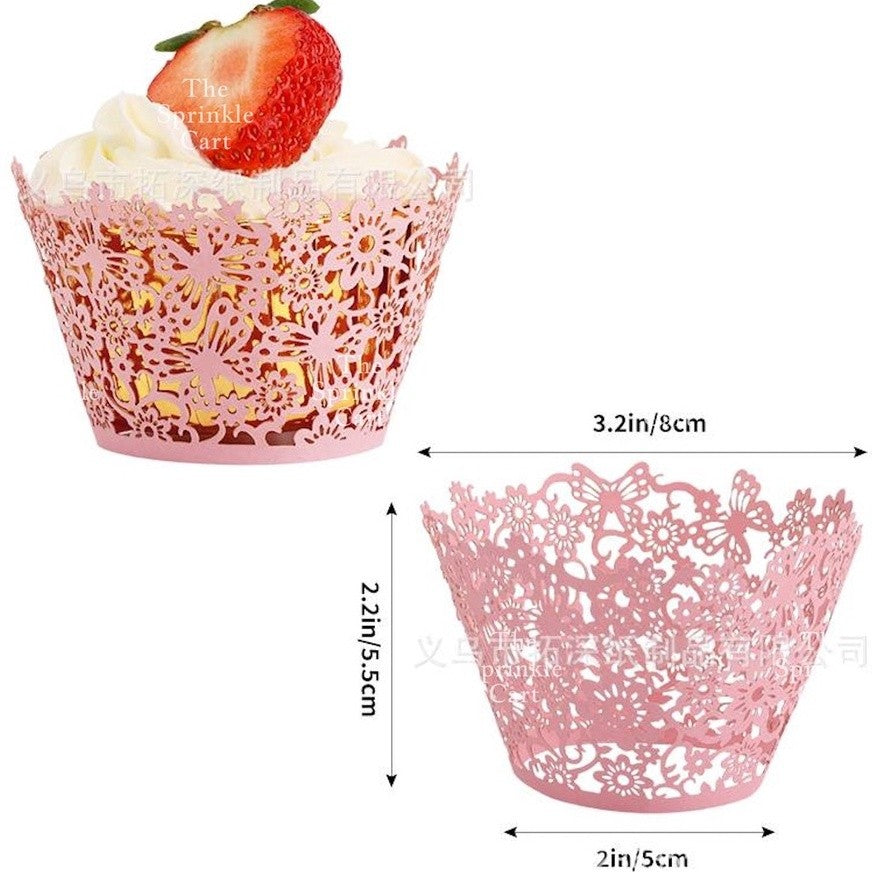10pcs Cupcake Wrapper Liner Laser Cut Hollow Baking Cup Wedding Birthday Party Decorations TSC