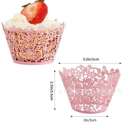 10pcs Cupcake Wrapper Liner Laser Cut Hollow Baking Cup Wedding Birthday Party Decorations TSC