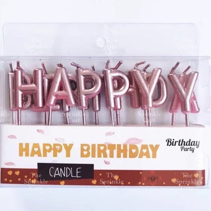 Happy Birthday Cake Candle Pastel Rainbow Gold Silver Birthday Party Candle Decorations TSC