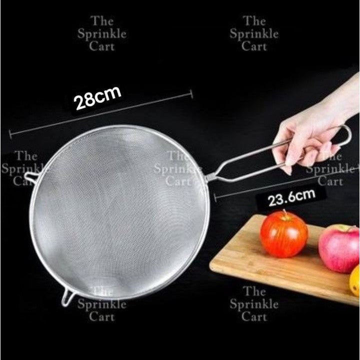 Double Ears Fine Mesh Strainer Flour Sifter Colander Stainless Steel Kitchen Baking Cooking