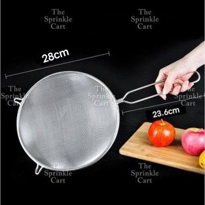 Double Ears Fine Mesh Strainer Flour Sifter Colander Stainless Steel Kitchen Baking Cooking
