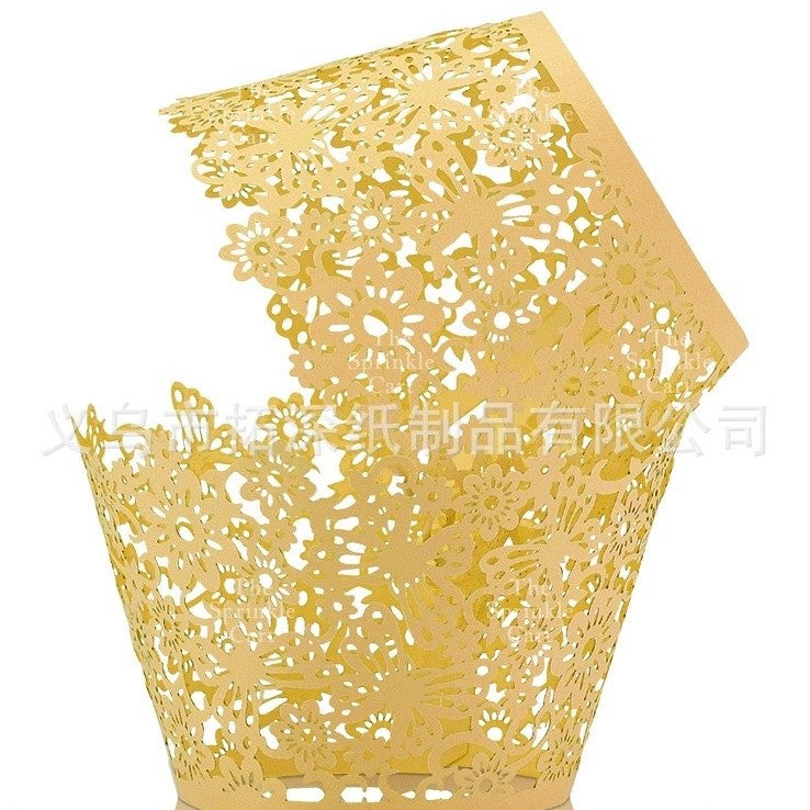 10pcs Cupcake Wrapper Liner Laser Cut Hollow Baking Cup Wedding Birthday Party Decorations TSC