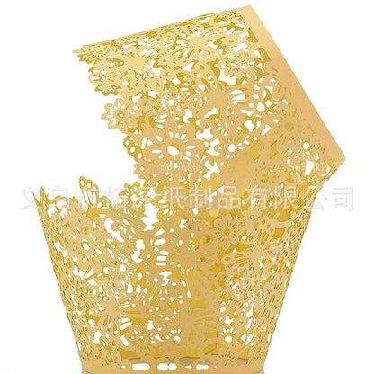 10pcs Cupcake Wrapper Liner Laser Cut Hollow Baking Cup Wedding Birthday Party Decorations TSC