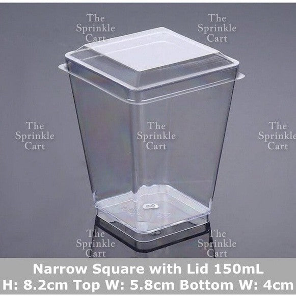 10pcs Transparent Dessert Cups Round Square Dessert Plastic Container Cake Mousse Fruits Packaging