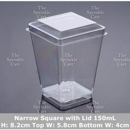 10pcs Transparent Dessert Cups Round Square Dessert Plastic Container Cake Mousse Fruits Packaging
